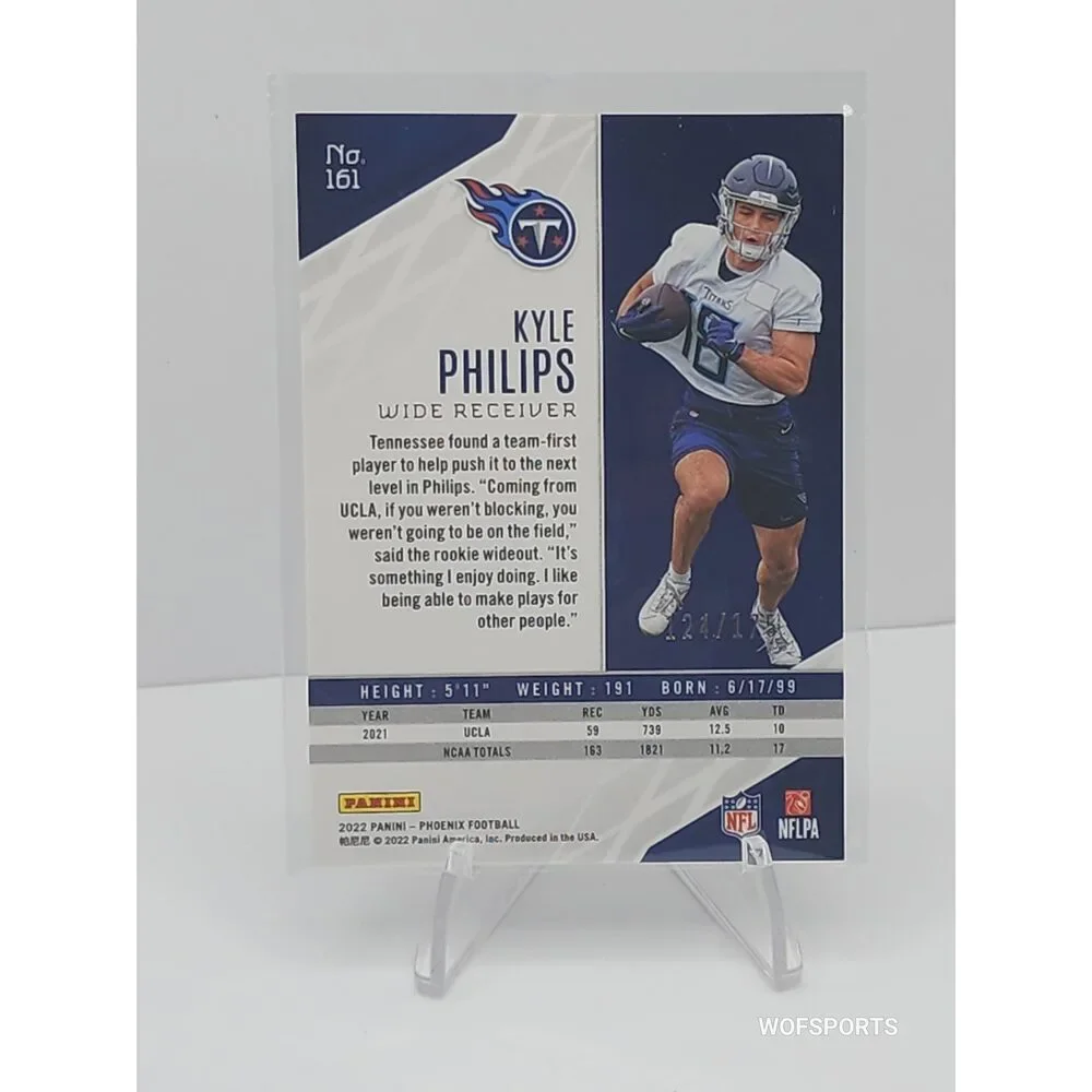 2022 Panini Phoenix Rookie Lava /175 Kyle Philips #161 Tennessee Titans